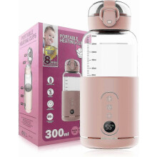Chauffe-biberon portable rechargeable pour lait maternisé et lait maternel, contrôle précis de la température, biberon de voyage de 300