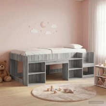 vidaXL Kids'Bed Frame with Storage Grey Sonoma 98.5 x 200 cm
