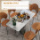 (Grey, Engineered Wood) 6-Person Drop Leaf Dining Table - Grey 3
