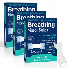 (3 Box (132 Strips)) UK - Extra Strength Nasal Strips 44pcs Breath Better Sleep Aid for Snoring Relief