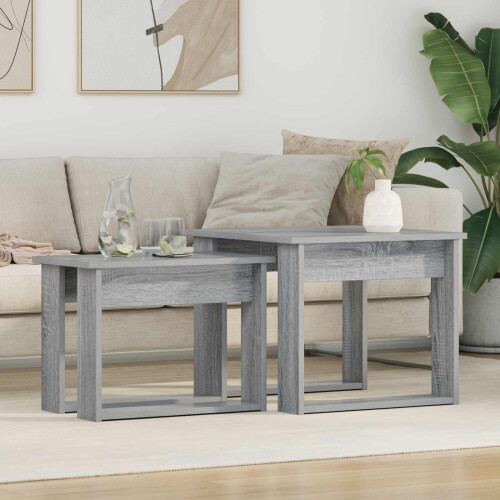 VidaXL vidaXL Coffee Table Set 2 pcs Grey Sonoma Engineered Wood