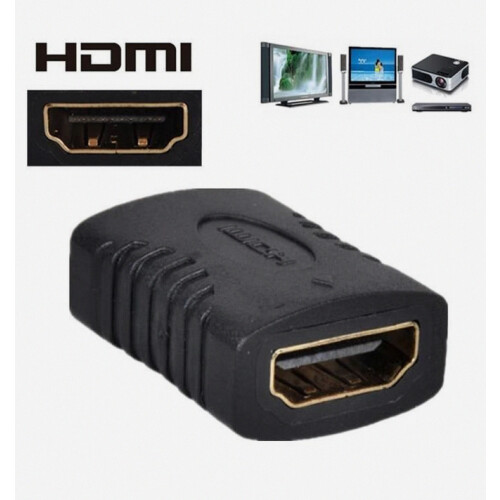 Προσαρμογέας ζεύξης HDMI θηλυκού σε θηλυκό, μαύρος, συμπαγής σύνδεσμος επέκτασ 2