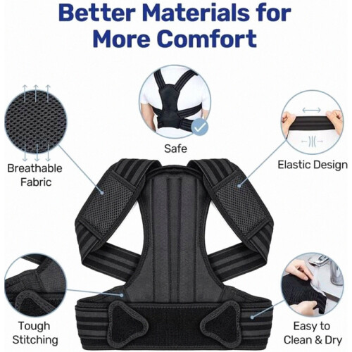 Posture Corrector for Men and Women, Adjustable Back Support Brace, Relieves Back Pain, Comfortable Posture Alignment Su 1