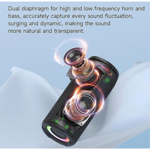 Ηχείο Bluetooth 40W, Φορητό ηχείο IPX5 αδιάβροχο με 3D στερεοφωνικά μπάσα και κορδόν 2