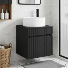 vidaXL Wall-mounted Sink Vanity Black 49 x 44.5 x 65.5 cm