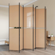vidaXL 6-Panel Room Divider Beige 300 x 220 cm Fabric
