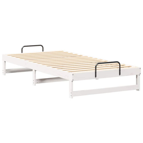 VidaXL vidaXL Bed Frame White 100 x 200 cm Solid Pine Wood 2