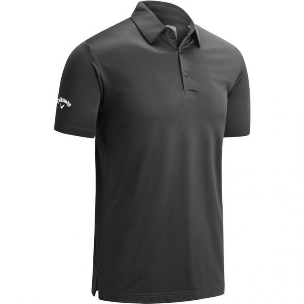 Callaway (L, Asphalt Grey) Mens Swing Tech Solid Colour Polo Shirt