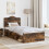 VidaXL vidaXL Bed Frame with Headboard Smoked Oak 75 x 190 cm Solid Pine Wood 5