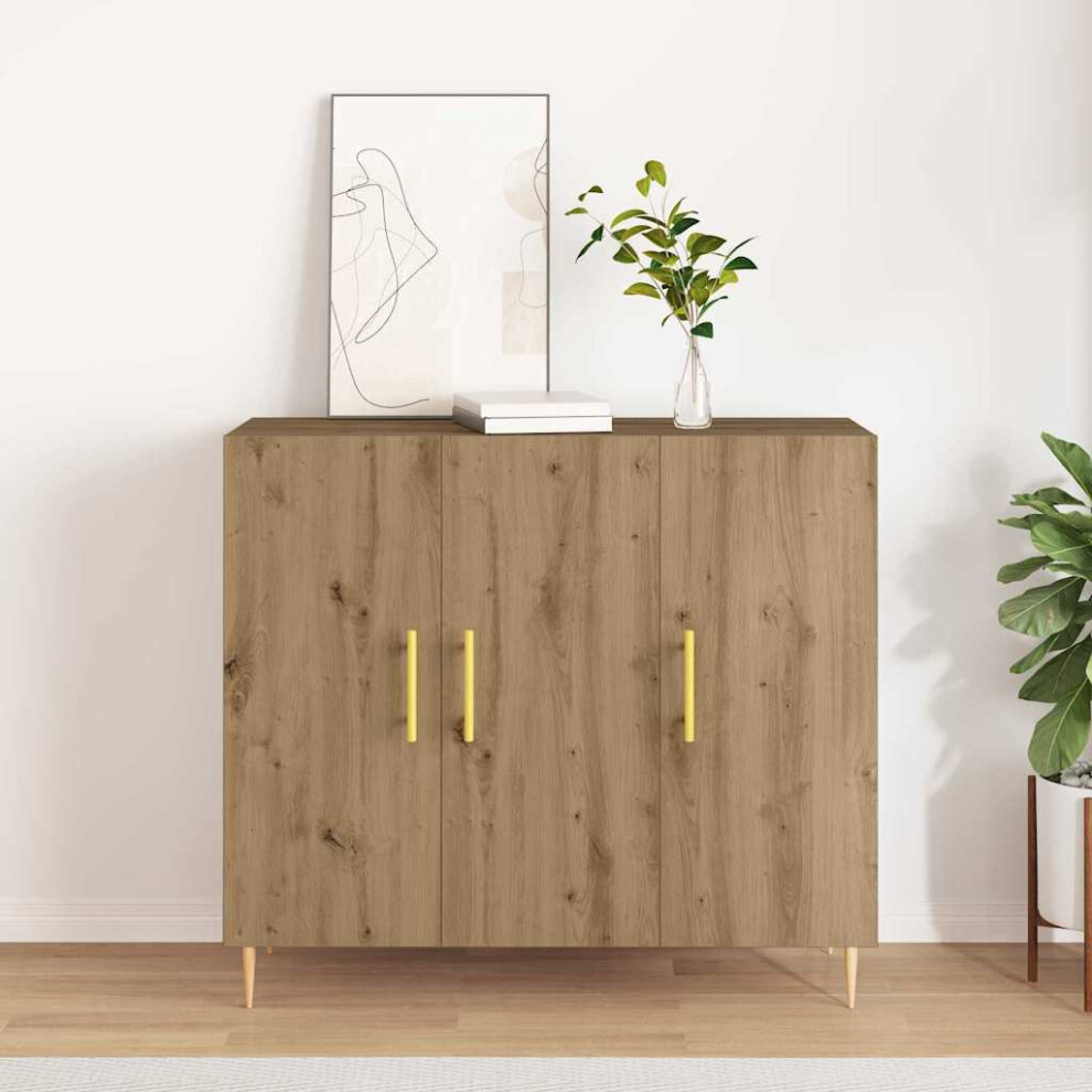 Vidaxl Sideboard Artisan Oak 90 X 34 X 80 Cm Engineered Wood