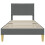 VidaXL vidaXL Bed Frame with Headboard Dark Grey 90 x 190 cm Fabric 4