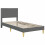 VidaXL vidaXL Bed Frame with Headboard Dark Grey 90 x 190 cm Fabric 3