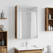 vidaXL Badezimmerspiegelschrank Altholz 40 x 10,5 x 60,5 cm