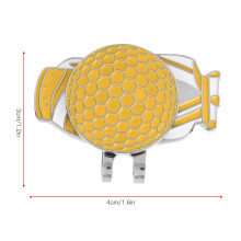 Gelber Golf Hutclip Ballmarker Metall