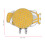 Gelber Golf Hutclip Ballmarker Metall 1