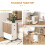 (Multicolor, Engineered Wood) Oak & White 6-Person Drop-Leaf Dining Table 5