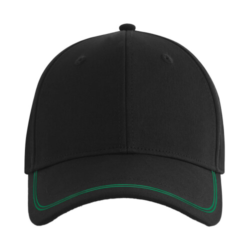 (One Size, Black/Kelly Green) Beechfield Match Day Baseball Cap 1