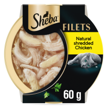 32 x 60g Sheba Fillets Adult Cat Food Tray with Chicken in Gravy