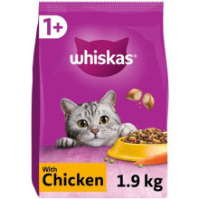 (1.9kg) WHISKAS 1+ Adult with Chicken Dry Cat Food