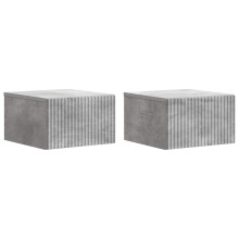 vidaXL Wall-Mounted Bedside Cabinet with Drawer 2 pcs Concrete Grey