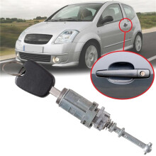 2X Car Left Front Door Cylinder Lock with Key Kit for C2 C3 2002-2010 Accessories 9170T9 9170.T9