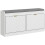 (White, Engineered Wood) Upholstered Shoe Bench with 2 Flip Drawers & Vents 1