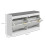 (White, Engineered Wood) Upholstered Shoe Bench with 2 Flip Drawers & Vents 3