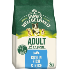 2kg James Wellbeloved Natural Adult Complete Dry Dog Food Fish & Rice