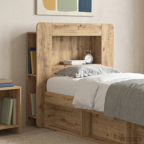 VidaXL vidaXL Headboard Cabinet with Storage Artisan Oak Engineered Wood