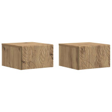 vidaXL Wall-Mounted Bedside Cabinet 2 pcs Artisan Oak