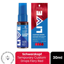 (Pack of 1) Schwarzkopf LIVE Hair Dye Fiery Red Colour Drops Permanent Semi-Permanent Gloss