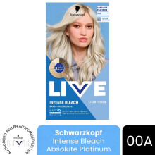 (Pack of 1) Schwarzkopf LIVE Hair Dye Permanent Hair Bleach 00A Absolute Platinum Colour DIY