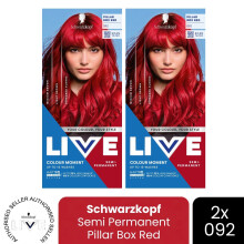 (Pack of 2) Schwarzkopf LIVE Hair Dye Semi-Permanent 092 Pillar Box Red Colour Gloss Toner