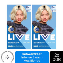 (Pack of 2) Schwarzkopf LIVE Hair Dye Permanent Hair Bleach 00B Max Blonde Colour Gloss DIY
