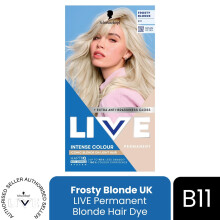 (Pack of 1) Schwarzkopf LIVE Hair Dye Permanent Blonde B11 Frosty Blonde Colour Gloss Toner
