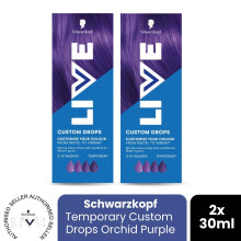 (Pack of 2) Schwarzkopf LIVE Hair Dye Orchid Purple Colour Drops Permanent Semi-Permanent