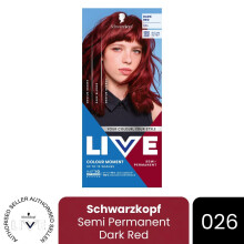 (Pack of 1) Schwarzkopf LIVE Hair Dye Semi-Permanent 026 Dark Red Colour Gloss Toner Bleach