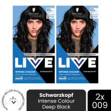 (Pack of 2) Schwarzkopf LIVE Hair Dye Permanent 099 Deep Black Colour Semi-Permanent Gloss