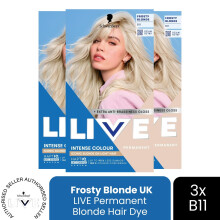 (Pack of 3) Schwarzkopf LIVE Hair Dye Permanent Blonde B11 Frosty Blonde Colour Gloss Toner