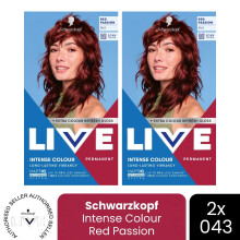 (Pack of 2) Schwarzkopf LIVE Hair Dye Permanent 043 Red Passion Colour Semi-Permanent Gloss
