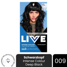 (Pack of 1) Schwarzkopf LIVE Hair Dye Permanent 099 Deep Black Colour Semi-Permanent Gloss
