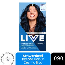 (Pack of 1) Schwarzkopf LIVE Hair Dye Permanent 090 Cosmic Blue Colour Semi-Permanent Gloss