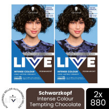 (Pack of 2) Schwarzkopf LIVE Hair Dye Permanent 880 Tempting Chocolate Colour Semi-Permanent
