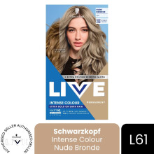 (Pack of 1) Schwarzkopf LIVE Hair Dye Permanent L61 Nude Bronde Colour Semi-Permanent Gloss