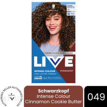 (Pack of 1) Schwarzkopf LIVE Hair Dye Permanent 049 Cinnamon Cookie Butter Colour Gloss DIY