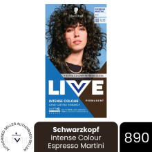 (Pack of 1) Schwarzkopf LIVE Hair Dye Permanent 890 Espresso Martini Colour Semi-Permanent