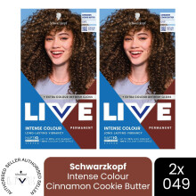 (Pack of 2) Schwarzkopf LIVE Hair Dye Permanent 049 Cinnamon Cookie Butter Colour Gloss DIY