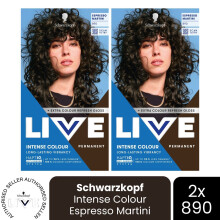 (Pack of 2) Schwarzkopf LIVE Hair Dye Permanent 890 Espresso Martini Colour Semi-Permanent