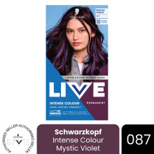 (Pack of 1) Schwarzkopf LIVE Hair Dye Permanent 087 Mystic Violet Colour Semi-Permanent DIY