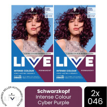 (Pack of 2) Schwarzkopf LIVE Hair Dye Permanent 046 Cyber Purple Colour Semi-Permanent Gloss